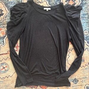 Black Z Supply long sleeve ruffle sleeve top